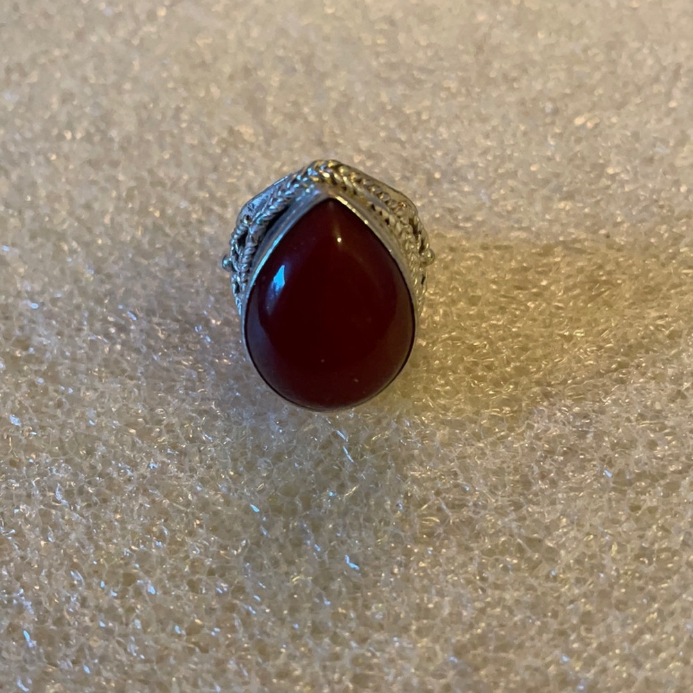 Silver Over Copper Carnelian Ring - image 1